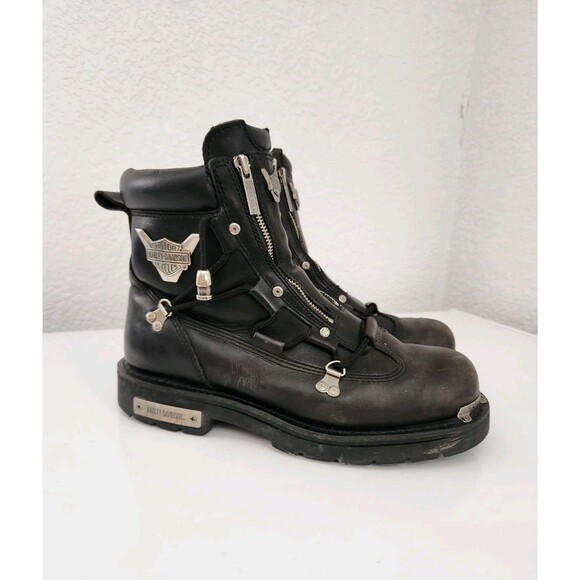 Harley-Davidson Brake Light Black Motorcycle Boots Men's Size 10.5 91680 READ